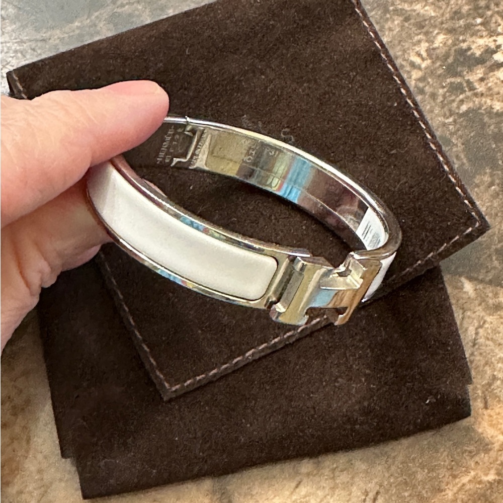 Hermes Clic H White/Silver Size Pm (Small) - image 2